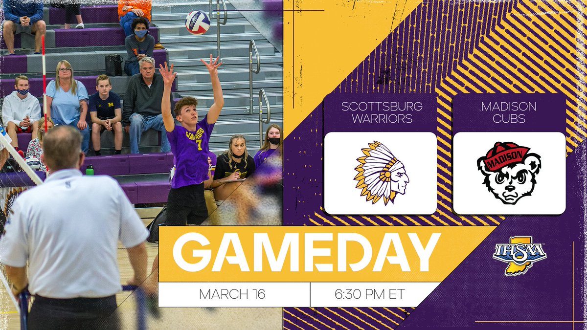 Warrior Volleyball will be at home tonight as they host the Madison Cubs at 6:30 pm in McClain Hall! Here is the livestream link: nfhsnetwork.com/events/scottsb…