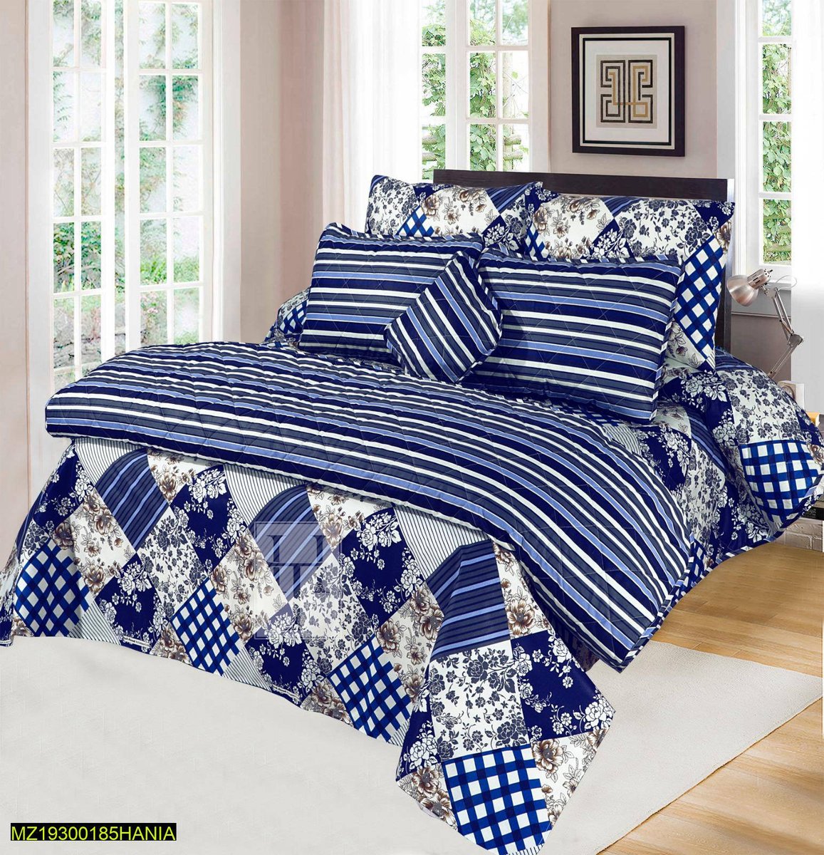 Fabric: Cotton
Double Bed Size: 1 x Sheet (88 x 92 Inches)
4 x Pillow Covers (19 x 29 Inches)
1 x Cushion Cover
1 x Comforter 150 gsm filling
#bedding #comforters #comforterset #beautiful #reasonable_price