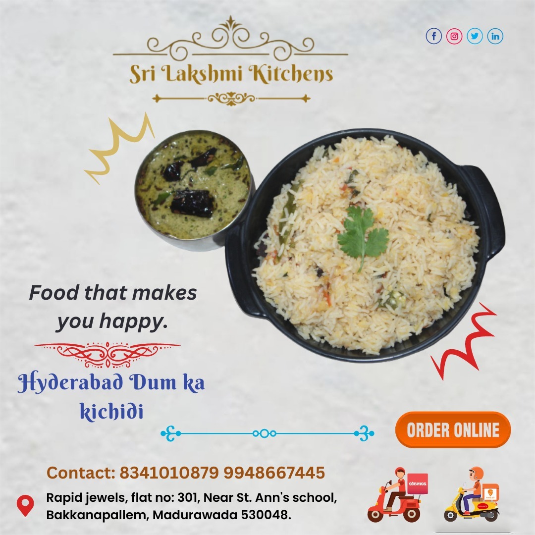 kichen_lakshmi's tweet photo. Food That Makes You Happy.
Hyderabad Dum Ka Kichidi

Contact us: +91 8341010879 9948667445

#SriLakshmikitchen #Fishpulusu #ragisangati #sangati #ragi #chickencarry #natukodipulusu #MasalaFishcurry #chickenbiryani #mattanbiriyani #restaurantsinvizag #foodieheaven https://t.co/ry6W4EcUaL