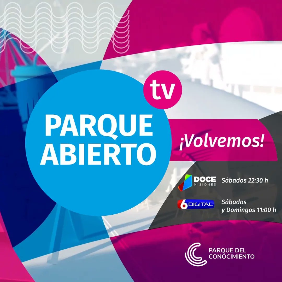 PCMisiones's tweet photo. 🗣 ¡Volvemos! 📺 Parque Abierto TV Sábados 22:30 h por Canal Doce. Sábados y domingos 11:00 h por Canal 6 Digital.

#parqueabiertotv
#parqueabierto @tv12misiones @noticiasdel6 @gautoaf https://t.co/ZtARgvZYR1