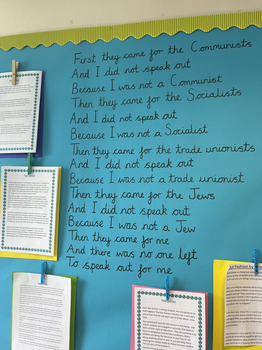 Catherine443's tweet photo. So proud of these passionate independent speeches written by my Y6 children. Inspired by the structure of a Greta Thunberg speech, @janeconsidine thank you! Their shopping habits wonโt be the same again ๐ https://t.co/5Gr4IwEz6c