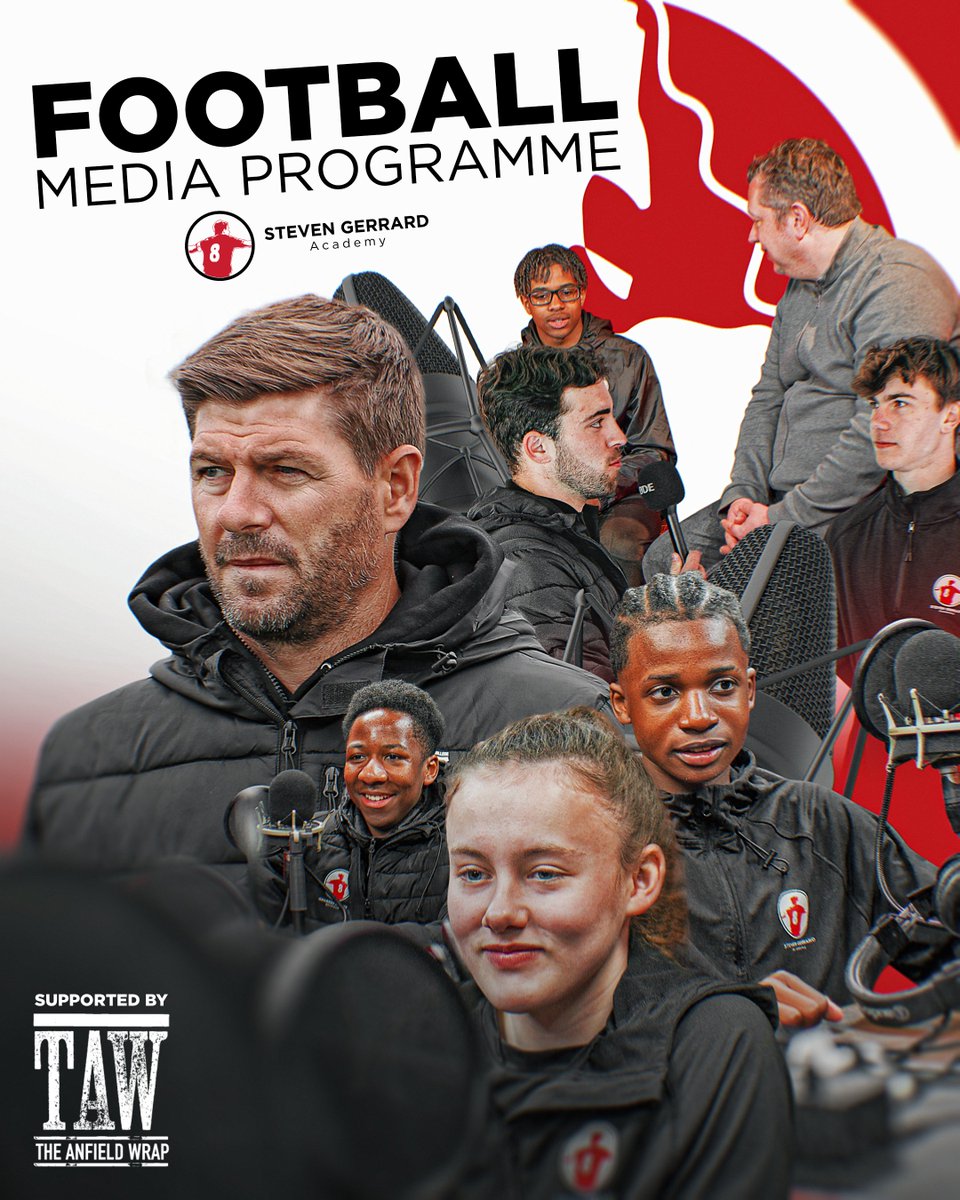 SGerrardAcademy's tweet image. With the support of @TheAnfieldWrap , we are launching an exclusive new Football Media Programme!🚨⚽️

- Located in Liverpool
- Limited to 16 students
- Starting in September
- Open to students aged 16+
- 2 year course

DM our team to register for our Open Day on the 13th April.