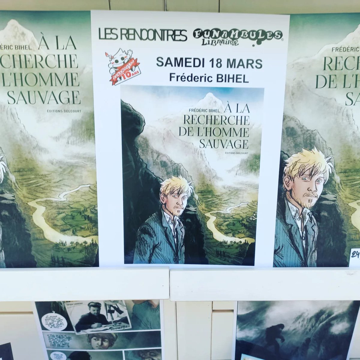 BdFunambules's tweet photo. Samedi 18 Mars, rencontre avec Frédéric Bihel à l'occasion de la sortie de son nouvel album, "A la recherche de l'homme sauvage" ! De 15h à 18h ! @DelcourtBD @Rouen https://t.co/Y9APe70Jtn