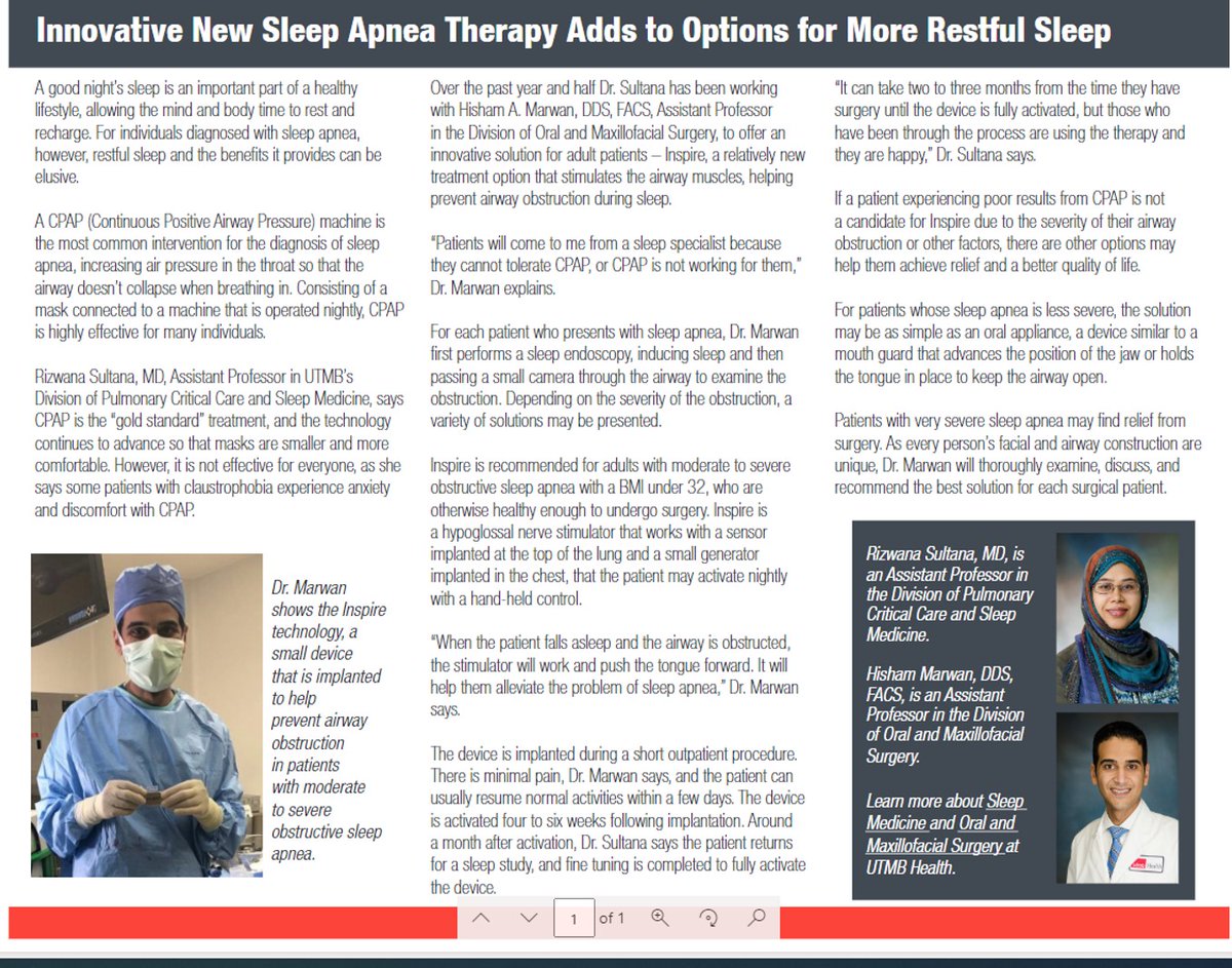 It is  #sleepawarenessweek. Learn about our team @UTMB_OMFS and how we use innovative technology to help you sleep better at night.
#Galveston #Sleepapnea #OSA #Bestcare #Inspire