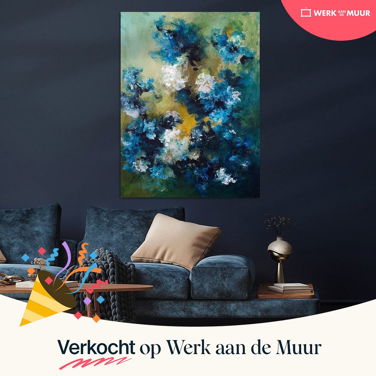 qeimoy's tweet photo. 'Classical Blues' is als #canvasprint verkocht. Hou je vd Qeimoy bloemenstijl maar liever met ingetogener kleurenpalet, dan is dit werk heel geschikt! En: past in  veel #woonstijlen. 
#werkaandemuur  #bloemenschilderij #interieur #wooninspiratie #qeimoy https://t.co/3AGnF5pCal