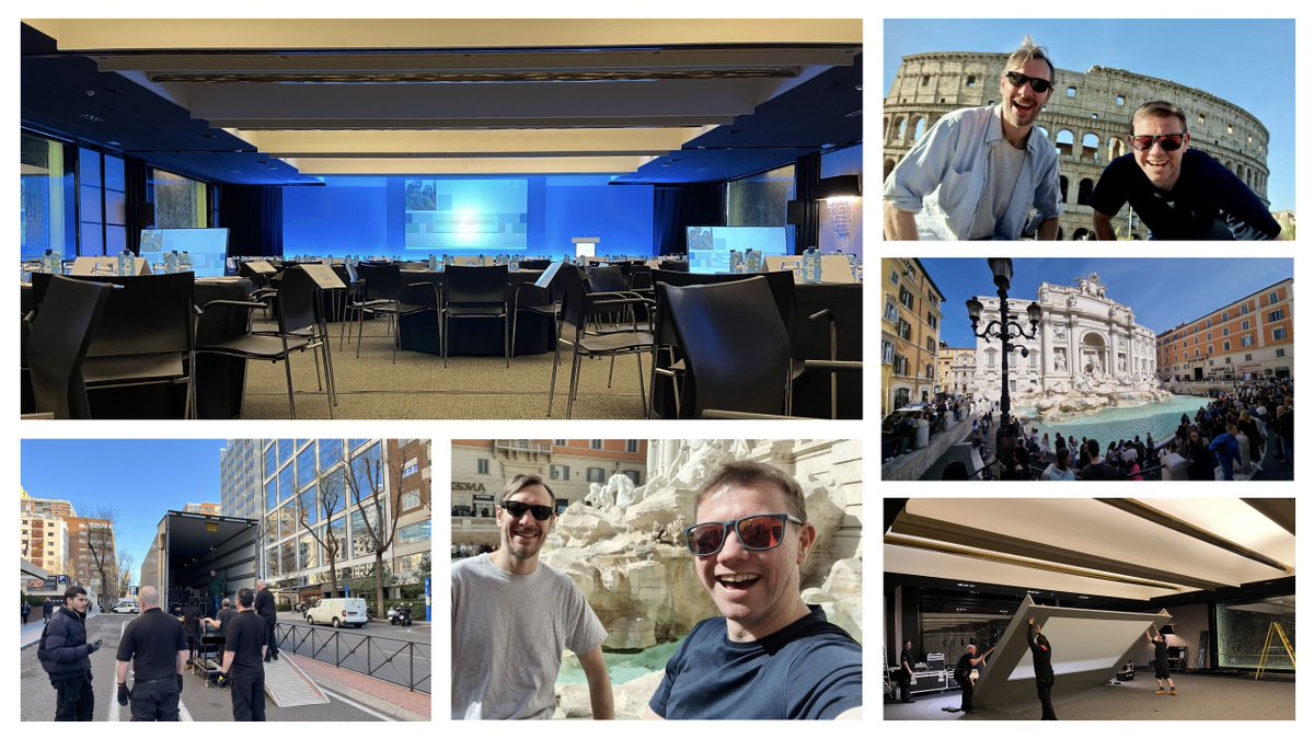 UKSV's tweet image. Ciao &amp;amp; Hola from our 2 European events this week! Our technical teams are in Rome &amp;amp; Madrid supporting our client on 2 different #pharmacuticalevents. Which job would you rather be on? Team tapas or team pizza? #Europeevents #Liveevents #Conference #Pharma