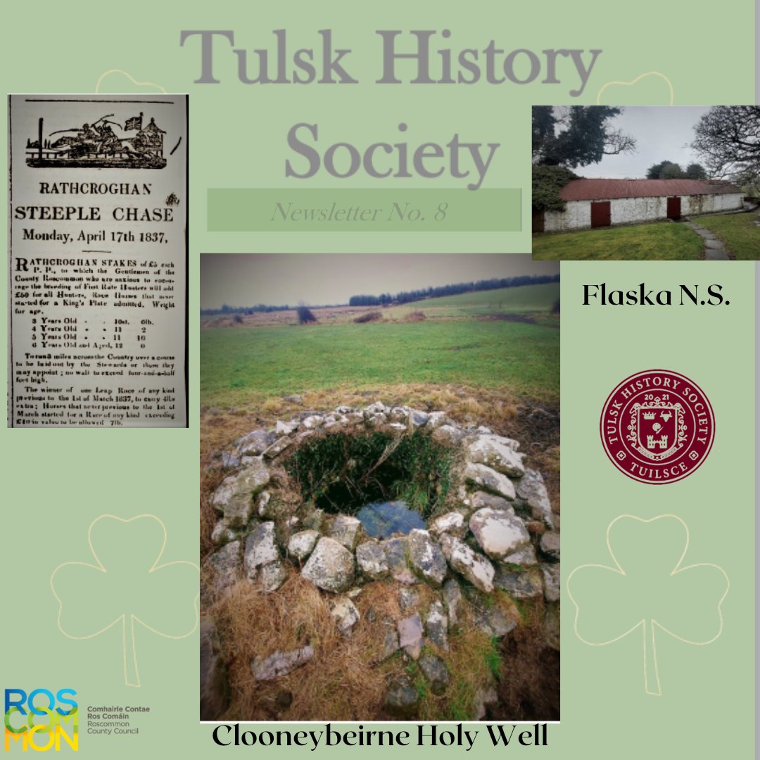 RosLibrary's tweet photo. #Tulsk History Society (THS) latest newsletter has some wonderful local stories including #Flaska National School 1853-1905, #Rathcroghan Steeple Chase &amp; #Clooneybeirne Holy Well.

🖱https://t.co/U5zw1ujKlt

📜Access all newletters🖱https://t.co/RCRD7ORSwc

#OldRoscommon #Tuilsce https://t.co/eUvorIRODK