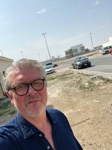 Standing in front of the prison in Bahrain where danish citizen Abdulhadi al-Khawaja is serving a life sentence. His crime? Standing up for human rights and freedom of speech. Weakened by 12 years of torture everyday counts! Free al-Khawaja now! #freealkhawaja #dkpol @amnesty