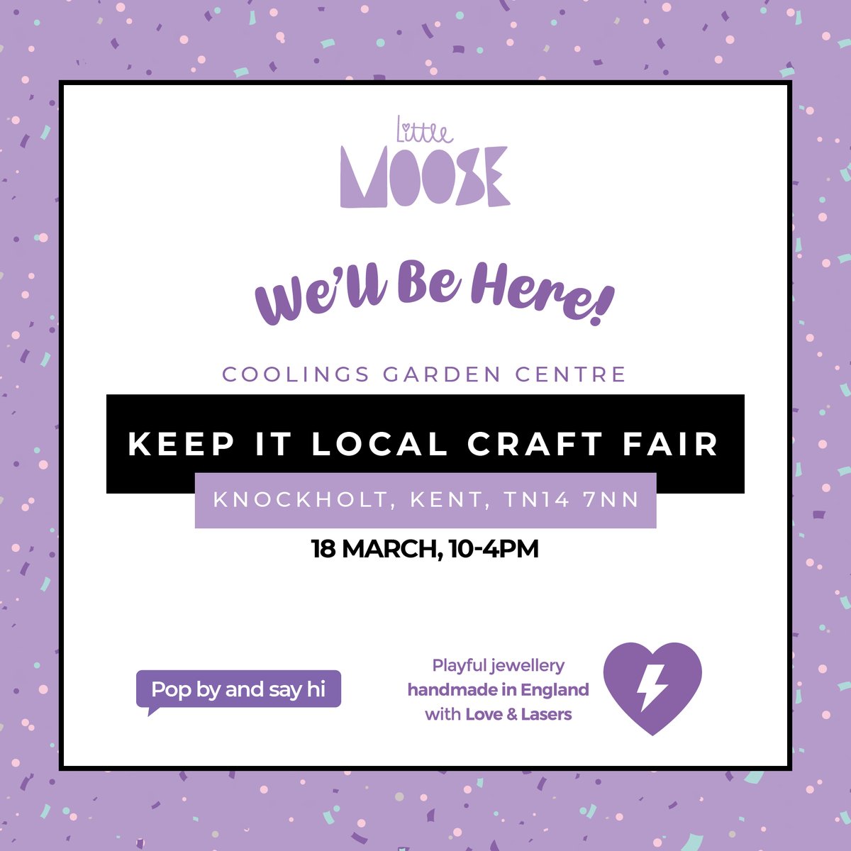 littlemooseshop's tweet photo. We're delighted to be at @Keeplocalevents fair at the wonderful @CoolingsGC this Saturday 18th March.
We'll have a huge range of our jewellery available. A perfect spring foray!
#supportsmallbusiness #supportlocal #keepitlocal #craftevent #sevenoaks https://t.co/xUxbC9sKSm