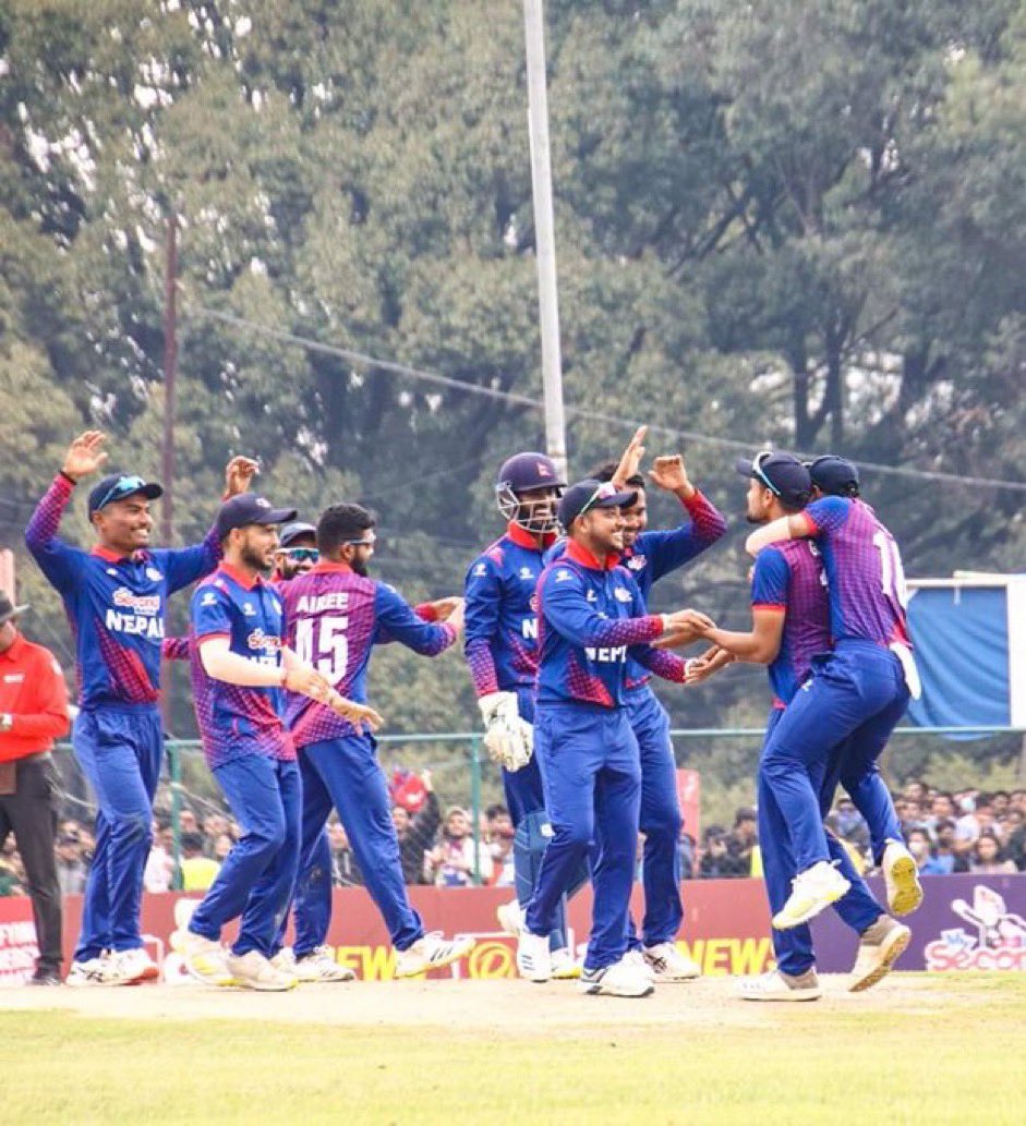 UAE माथि जीत हासिल गरेर एकदिवसीय विश्वकप क्रिकेटमा छनोट हुन सफल भएकोमा नेपाली टिमलाई मुरीमुरी बधाइ! सबैले यसरी नै आआफ्नो क्षेत्रबाट देशको शीर ठाडो पार्ने काम गरौं! समृद्ध र सम्मानित नेपाल अवश्य बन्छ!