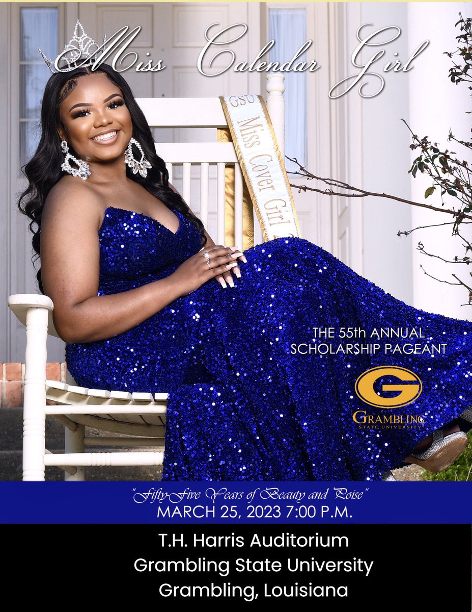 The 55th Annual Scholarship Pageant will be March 25th at 7:00pm in the T.H. Harris Auditorium! ✨👸🏽 #GramFam
