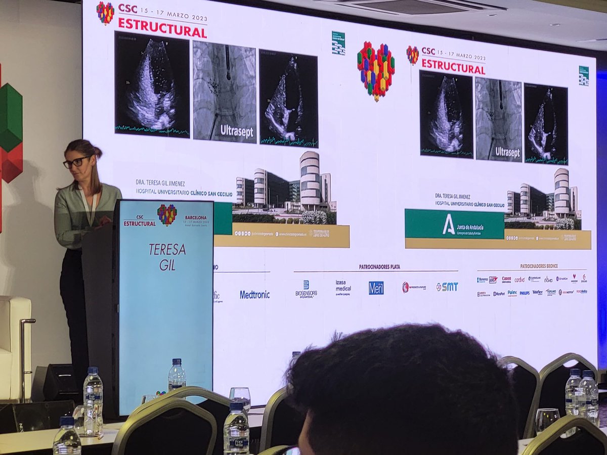 de_clinico's tweet photo. La Dra Gil contando nuestra experiencia con el dispositivo Ultrasept en el cierre de FOP en una magnífica presentación en el congreso de referencia de intervencionismo estructural de habla hispana #CSCStructural2023🔝🔝🔝@shci_sec @icruzgonzalez @StructuralBCN @RodrigoEstvez1 https://t.co/AsAVyZXHc2