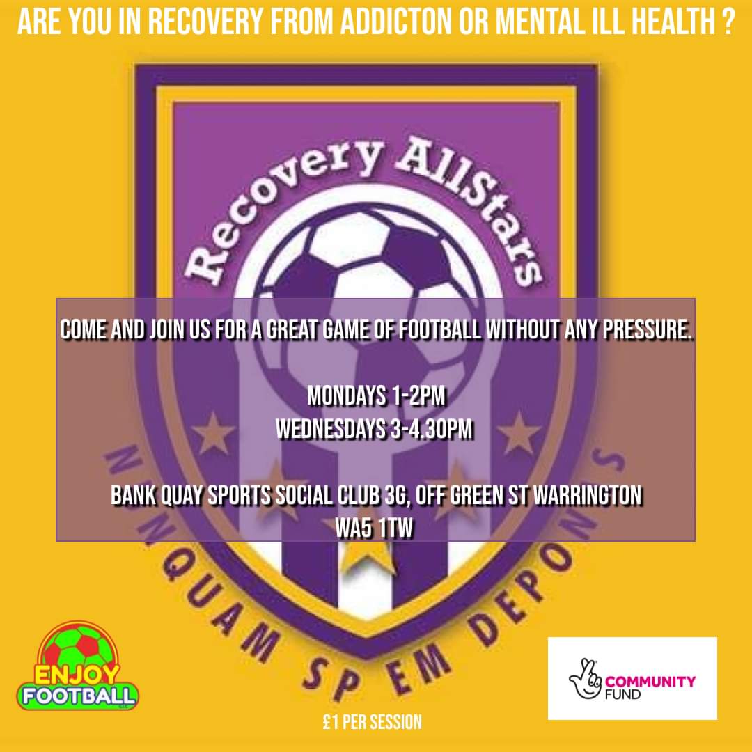 Tonight we're at <a href="/warringtonnews/">Warrington Guardian</a> Community awards with <a href="/RecoveryAllStar/">Recovery AllStars football team</a> who has a  nomination for the Community hero of the year for his dedication to using football as a tool to help those people in recovery from addiction and suffering from mental ill health. . 
Good luck Paul