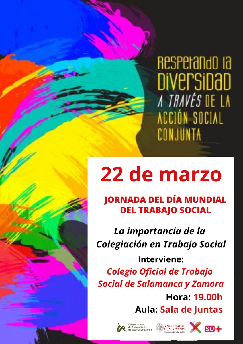 COTSSaZa's tweet photo. Se acerca el #DíaMundialTrabajoSocial y desde el @COTSSaZa hemos organizado el miércoles 22 a las 19 h en la Sala de Juntas de la @usal una charla sobre "La Importancia de la Colegiación en Trabajo Social"🔎
¡Os esperamos! https://t.co/AqmwdpMDgG
