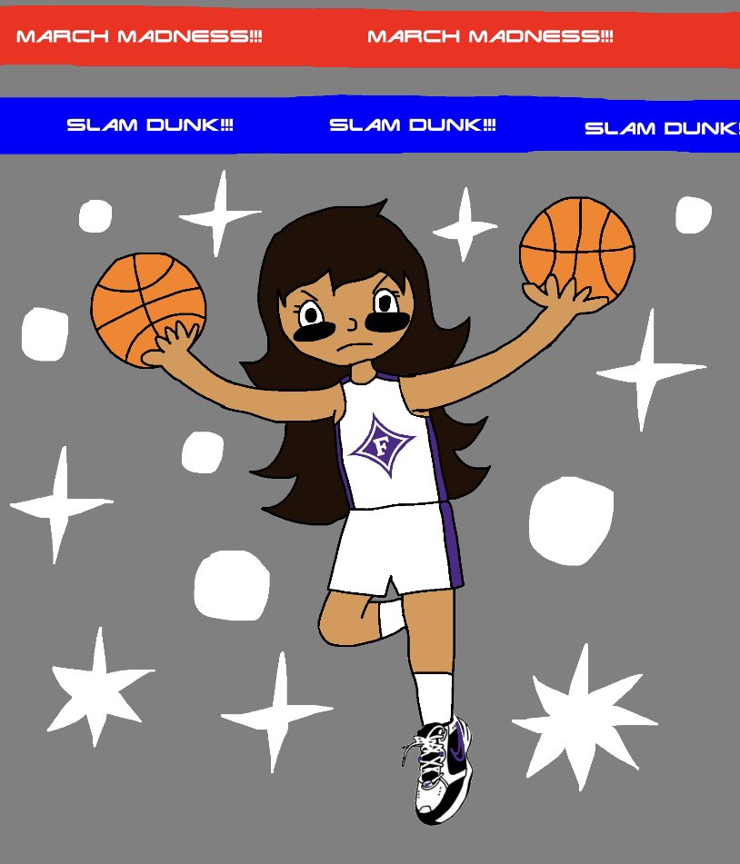 Javinorr527's tweet photo. Here’s Word Girl and Homer Simpson as members of the Furman Paladins and Virginia Cavaliers. Kudos to Furman for getting back to the tournament. Good luck. Also a gift to 
@WordGirl4MVS and @homer4mvs #MarchMadness #RiseofMultiversus #MultiVersus https://t.co/7jcKJ9RbzY