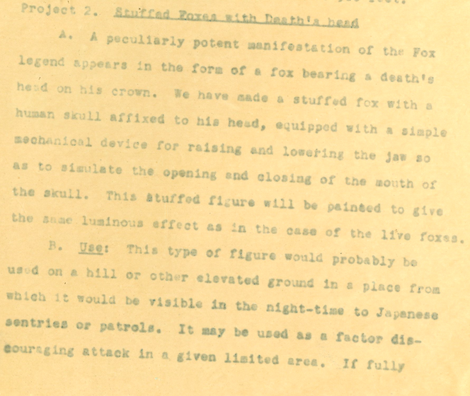 Unbelievably, there was a WWII plan to scare the Japanese by creating a glowing, floating, talking human-fox hybrid.