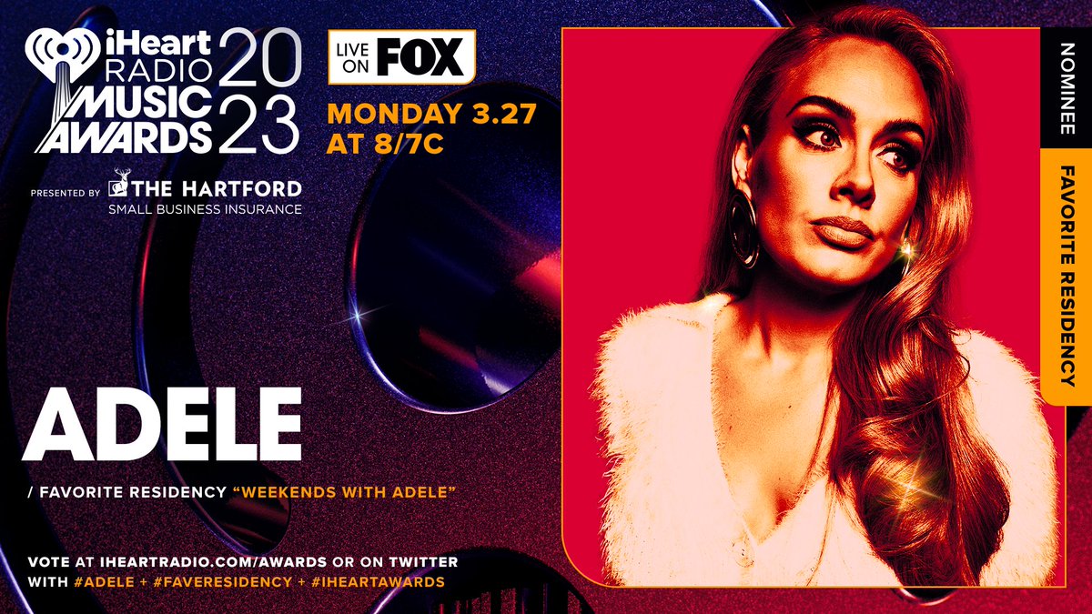 iHeartRadio's tweet photo. RT TO VOTE!!! @TheHartford 

📍 @Adele 📍

Vote using these hashtags: #Adele #FaveResidency #iHeartAwards
And vote on: https://t.co/aPueslpIy4 https://t.co/Z2Sml0JDyK