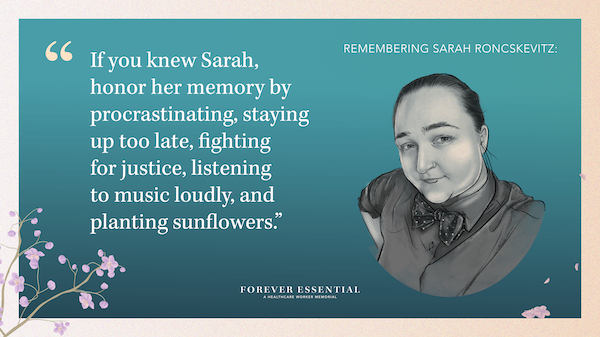 freveressential's tweet photo. It's been three years since the first COVID-19 cases were recorded among California healthcare workers. Through our online memorial, we are helping Californians pay respect to those we have lost to the virus. Sarah was a medical social worker from Albany, CA. #ForeverEssential https://t.co/vriMFED4L2