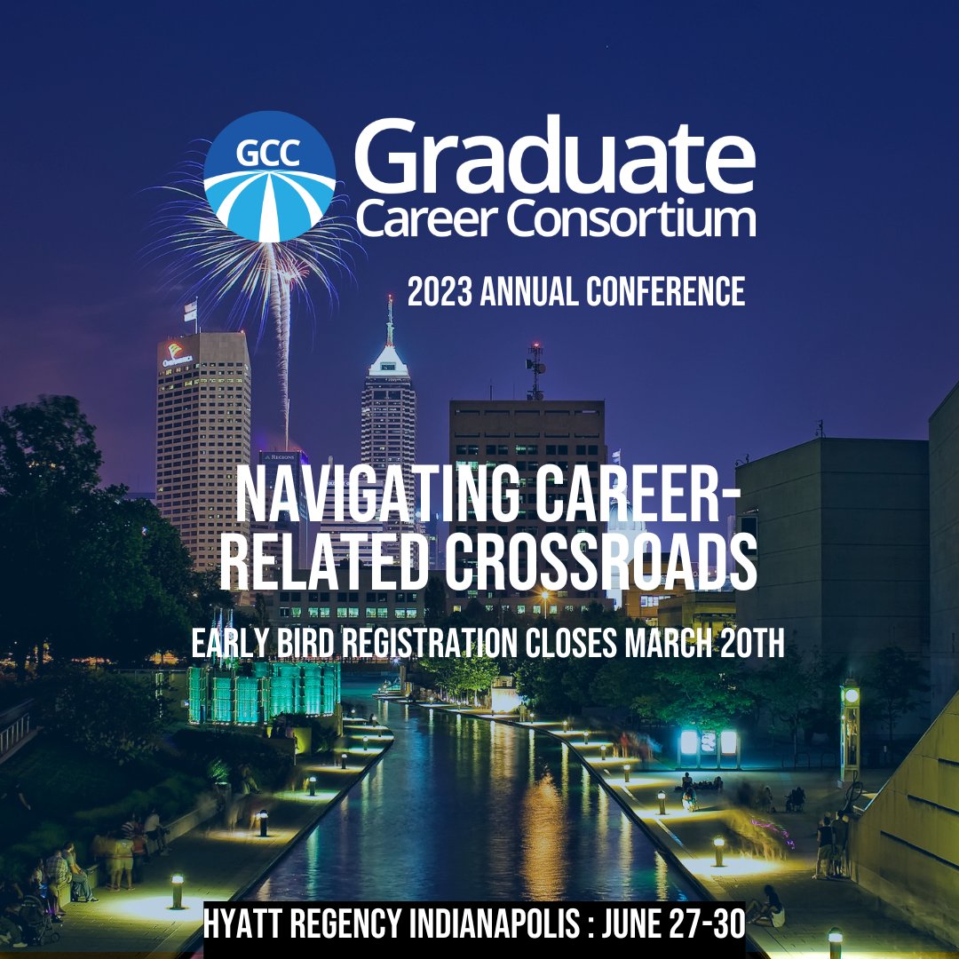 You have 4 more days to register as an early bird for our annual conference and save $80 in the process. Early bird registration ends on Monday, March 20th! Learn more and join us in Indianapolis June 27-30th. gradcareerconsortium.org/2023_annual_co…