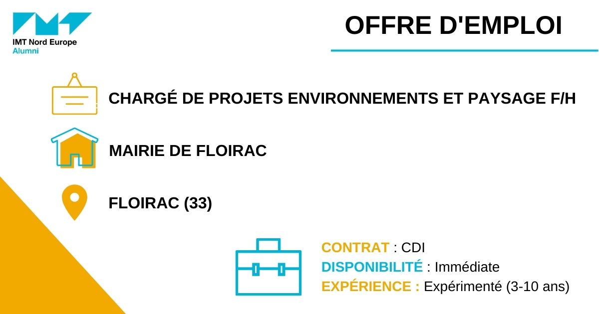 [ OFFRE D'EMPLOI ]

Le #ServiceCarrière te propose une offre en CDI à la mairie de Floirac !

👉 ow.ly/zJSR50Nge7o

Retrouve les offres d'#emploi proposées par les Alumni ou nos partenaires sur le site web de l'association !