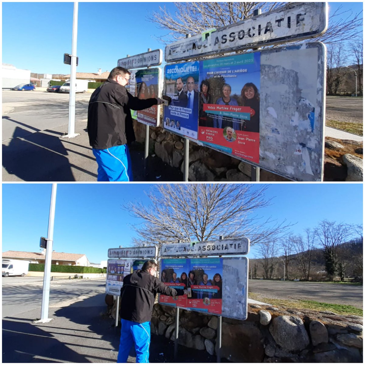 La campagne continue, nos militants collent, collent, collent... #ariege #legislatives2023 #Reconquête #Reconquête_09 #oncomptesurvous