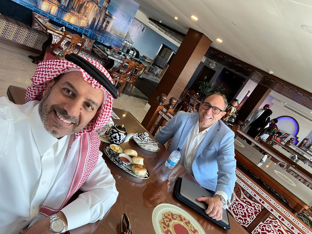 CLencheski's tweet photo. Great meeting w/ long time friends, who also know where the locals go! 😉 Fantastic seeing @SAlquhidan &amp; his sons…wonderful family! #friendship #SaudiArabiaGP #SportsBiz https://t.co/WjoSyfH0vM