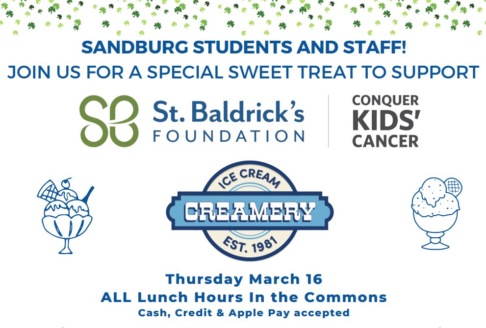 Carl Sandburg St. Baldrick's (@csstbald) on Twitter photo ICE CREAM TODAY!! Thanks to the Creamery for coming out to <a href="/SandburgHS/">Carl Sandburg H.S.</a> to support St.Baldrick's! Stop by during your lunch! ICE CREAM TODAY!! Thanks to the Creamery for coming out to <a href="/SandburgHS/">Carl Sandburg H.S.</a> to support St.Baldrick's! Stop by during your lunch!