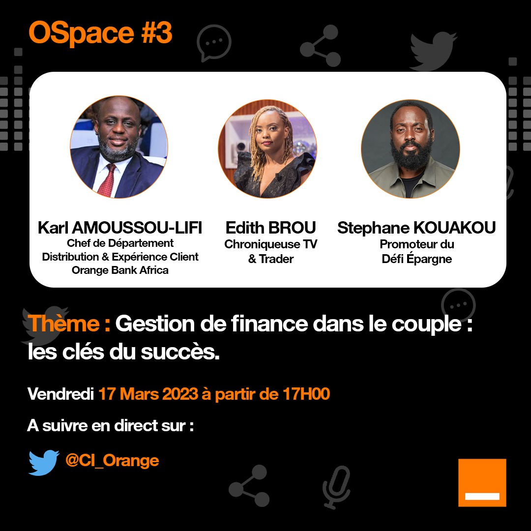 edithbrou's tweet photo. Gestion de finance dans le couple : les clés du succès ? On en parle dans un twitter Space ce vendredi 17 mars à 17h en compagnie de @KarlLifi Chef de Département Distribution &amp; Expérience Client chez @CI_Orange et @iamstephanek 

Lien 👉🏾 https://t.co/Z0NGWeCSUj
#OSpace #CIVEdu https://t.co/i9MbXZJ1O0