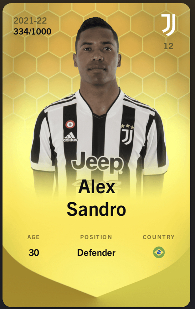 SORARE GIVEAWAY!!!!
Limited Alex Sandro😱
To Enter:
LIKE✅
RETWEET🔁
FOLLOW ☑️
WINNER ANNOUNCED SUNDAY 19TH MARCH
GOOD LUCK!!!!!!