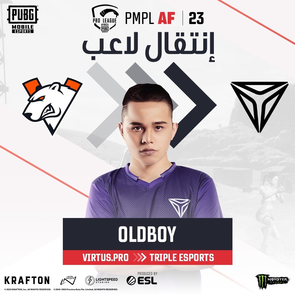 aewmoony's tweet photo. ✅ MENA office has officially confirmed the transition of the trio Icy, Morteza & OldBoy to 🇩🇿 Triple Esports Africa.
#OldBoy #Morteza #Icy #TripleEsports #PUBGMOBILE https://t.co/08V22WRvlz