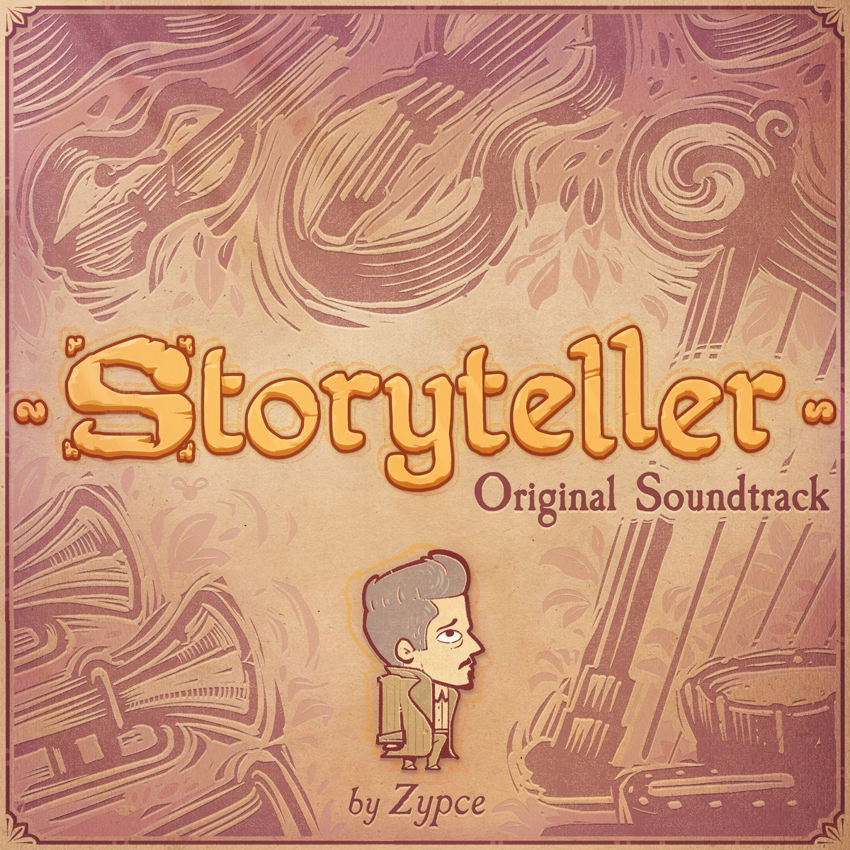 Along with Storyteller we'll also ship the ORIGINAL OFFICIAL MASTER SOUNDTRACK with 18 tracks of fleshed out tracks based on the ingame music by our sound and music designer, Zypce