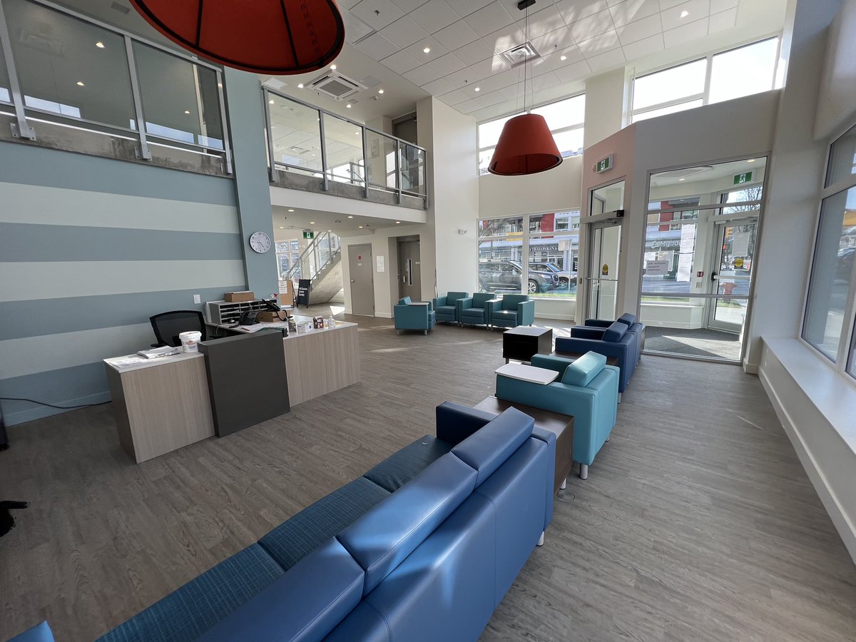MikeKlassen's tweet photo. Downstairs at the coop is the stunning new @411Seniors Centre, with a full new commercial kitchen, offices and community space. They’re now open and providing tax return services for #seniors. Great to have this space for older adults in the #FraserStreet community! @chfbc /end https://t.co/fhFZlUwhpo