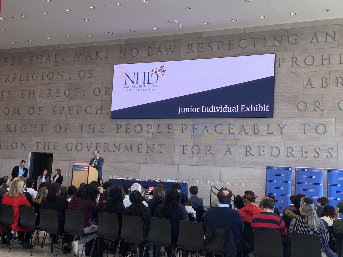 HollyJMengel's tweet photo. NHD Philly is live again! And what an awesome day of history research and student activism! Yay NHD! Yay Philly!!! #nhd https://t.co/25ZEqsWD5x