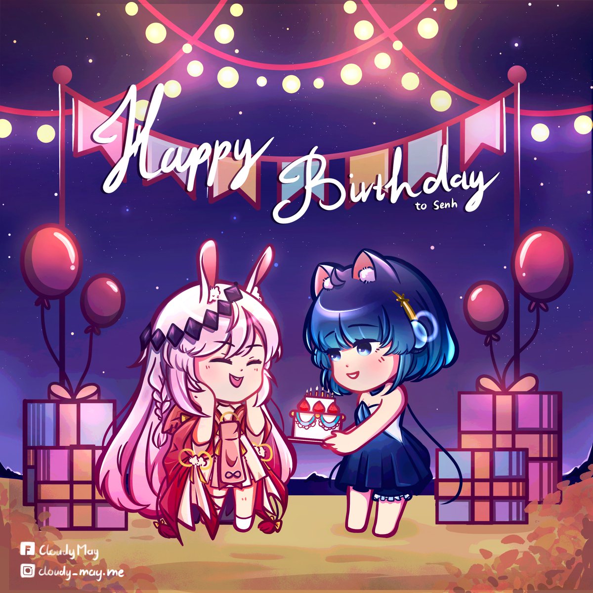 kala_ixia's tweet photo. Happy Birth Day to @YuShiro_Seenh! 🎂✨ It's all thanks to YuShiro, Kala was able to smile and share her happiness with others. 😊

We are lucky to have @Cloudymay04 celebrate this day with us with a very cute drawing! 😍

#ArtistOnTwitter https://t.co/4PqJWsmQ0n
