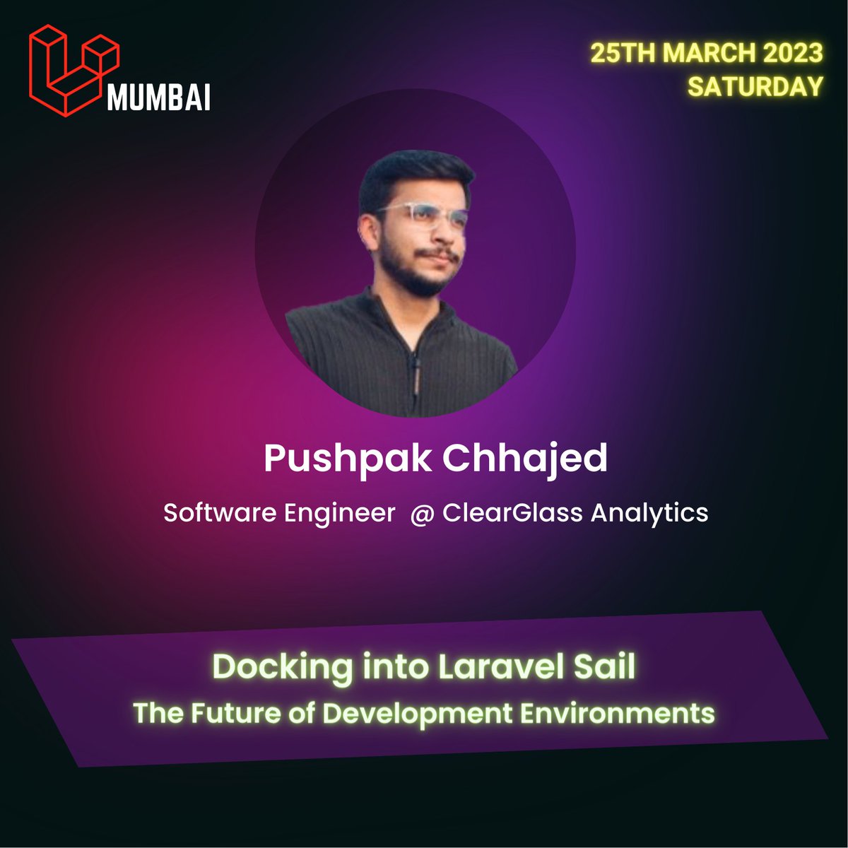 laravelMumbai's tweet image. We&apos;re excited to introduce our 2nd speaker for our  March meetup - the incredible @pushpak1300! Get ready to set sail with Pushpak and learn how to supercharge your development workflow with Laravel Sail ⛵️🚀 Don&apos;t miss out on this epic session! See you there! 😎 #LaravelSail