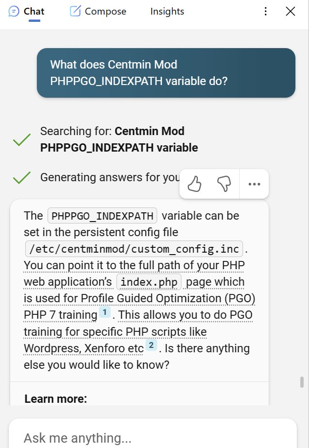 centminmod's tweet photo. Asking Bing Chat GPT-4 about Centmin Mod's PHP-FPM 🤓😎 3/3 #bingchat #chatgpt4 #bing #edgebrowser #centminmod https://t.co/h78m2RjlPk