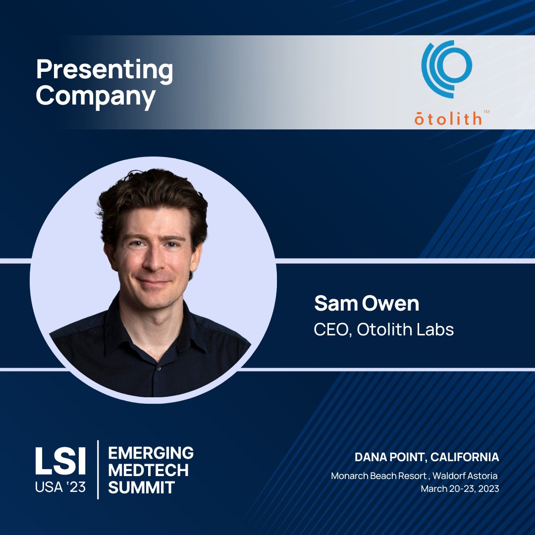 Otolith Labs' Founder and CEO Sam Owen has been selected by <a href="/lsintelligence/">LSI - Life Science Intelligence™</a> to present at #LSIUSA23, medtech's premier partnering event! 

If you're attending, make sure to connect with Sam Owen in Dana Point, CA next week, March 20-23, 2023. #medtech #LSIAlumni