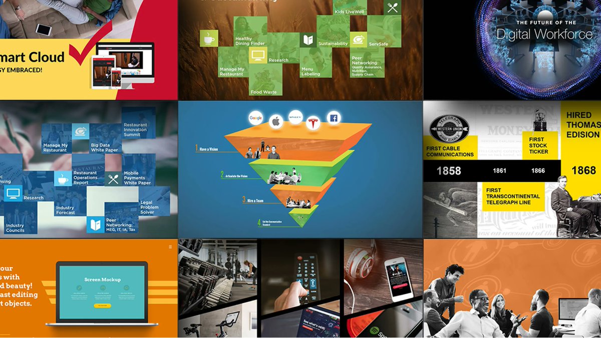 Get captivating! Create a visual narrative for your audience to be interested with. Stay dynamic. And compliment, don’t compete. Our advice to you! buff.ly/3F3eVUG #presentations #visual