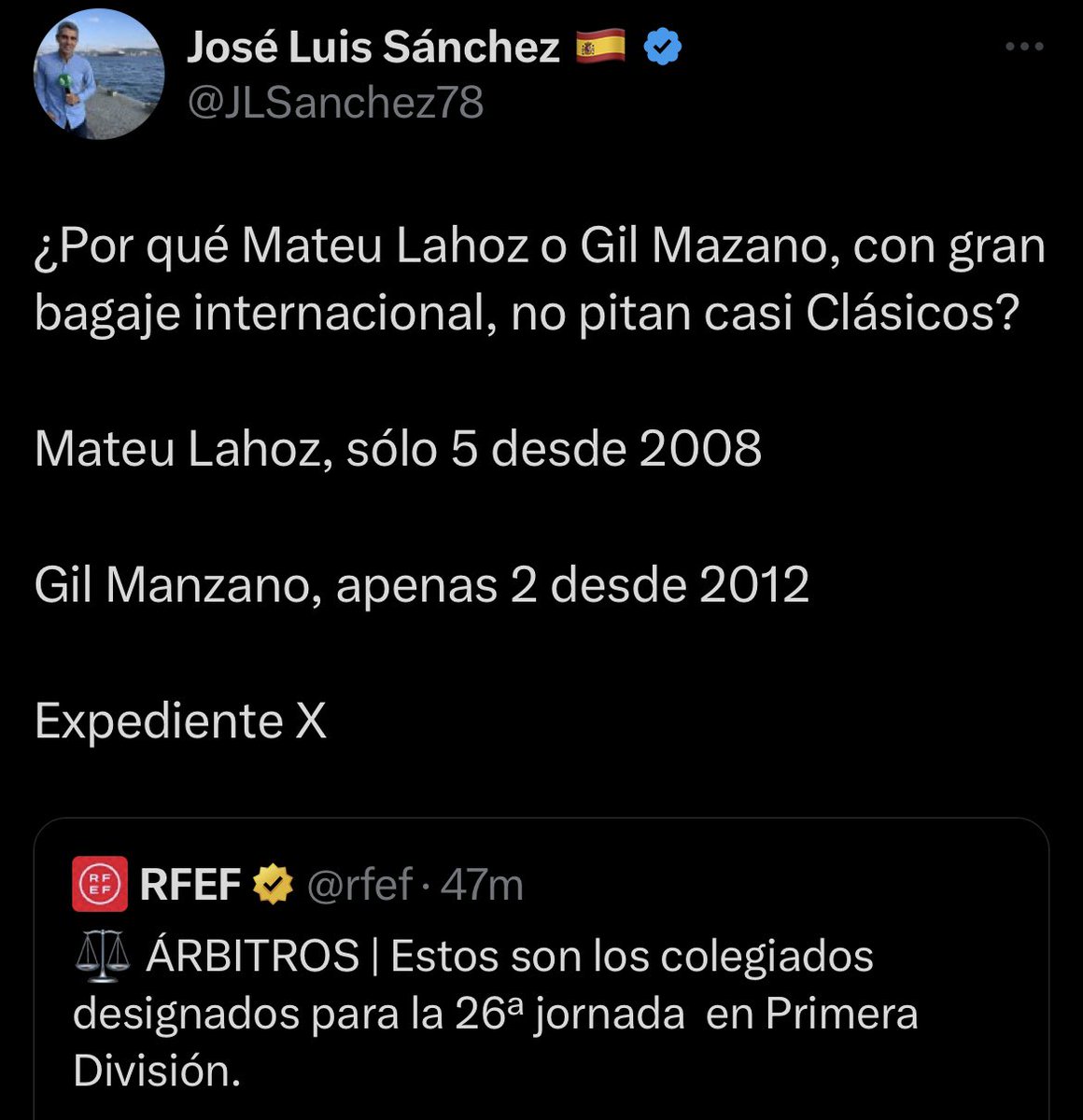 CuentaMister's tweet photo. Pidiendo que arbitren los clásicos sus amigos, normal. Ellos quieren que no haya VAR.
Ellos quieren que todos los días arbitre Gil Manzano al Barça
Ellos acusan al Barça de recibir ayudas de los árbitros.

Ellos son unos fanáticos trampas https://t.co/06lOdGHbph