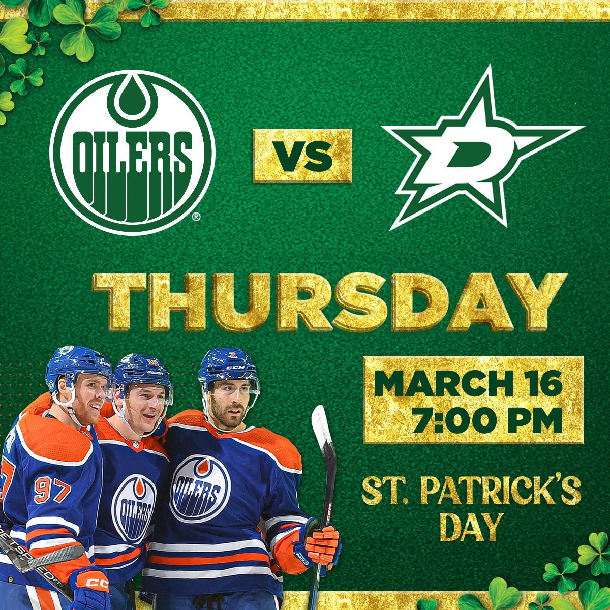 EdmontonOilers's tweet image. 🍀 TICKET GIVEAWAY 🍀

Feeling lucky? Here's your chance to win a pair of tickets to #Oilers vs. Stars TONIGHT! Follow us, retweet &amp;amp; reply with who you would bring to the game to be entered to win a pair of tickets!

Buy tickets now to guarantee your seat: EdmontonOilers.com/Tickets