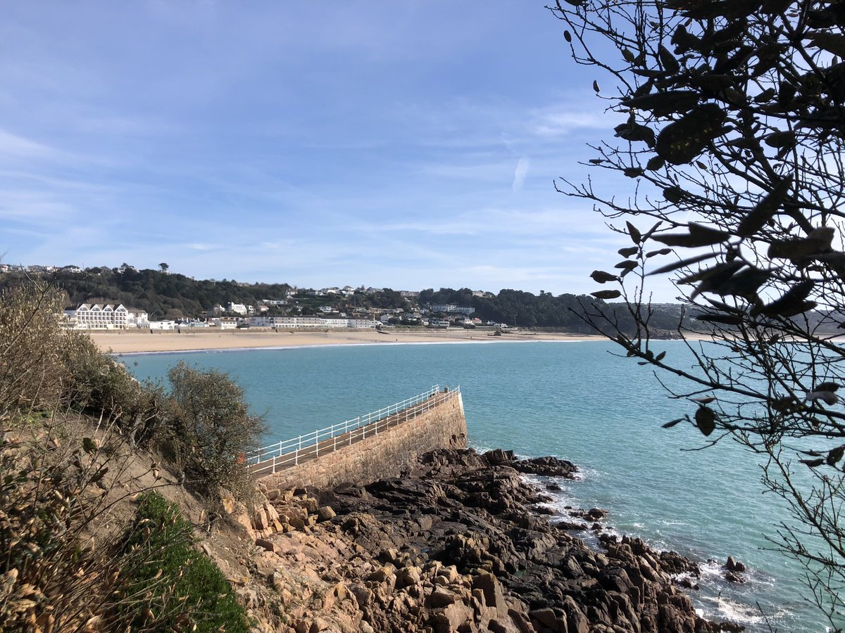 Enjoying a staycation at St. Brelade’s Bay with special friends from UK mainland. Perfect morning #sunshine for a stroll. So blessed to live here #JerseyChannelIslands.