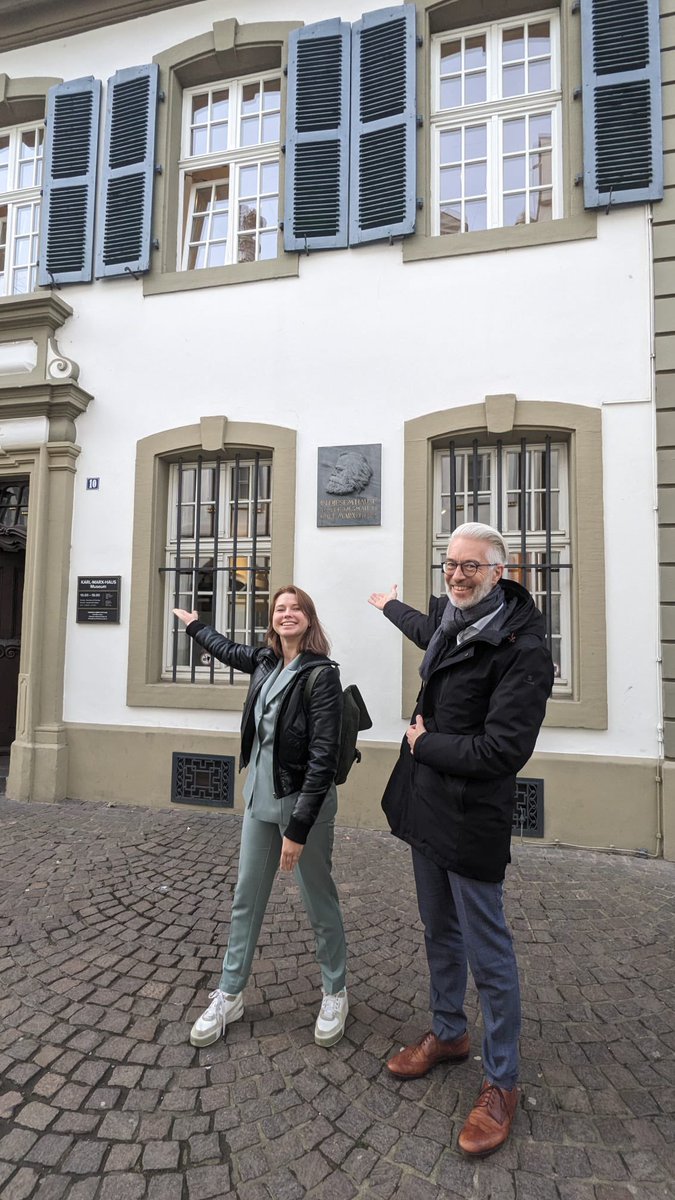 sashavses's tweet photo. Conferencing is fun! #dhd2023 #trier Karl Max won’t be presenting, but @Tabea_T and Torsten Schrade will. Come and discuss with us our efforts in #nfdi4culture tmr :) #karlmarxhouse https://t.co/2MpbtTWKFA