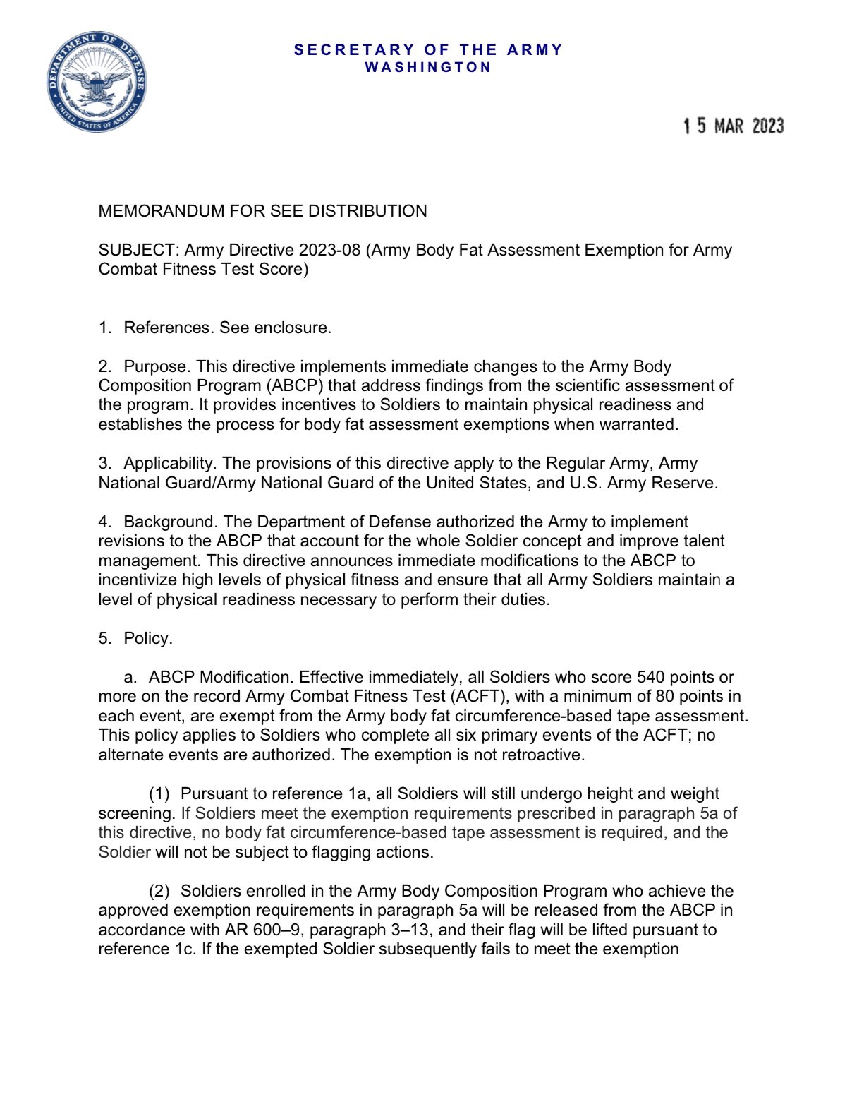 U.S Army WTF! Moments on Twitter "ABCP Exemption for High ACFT AD 2023