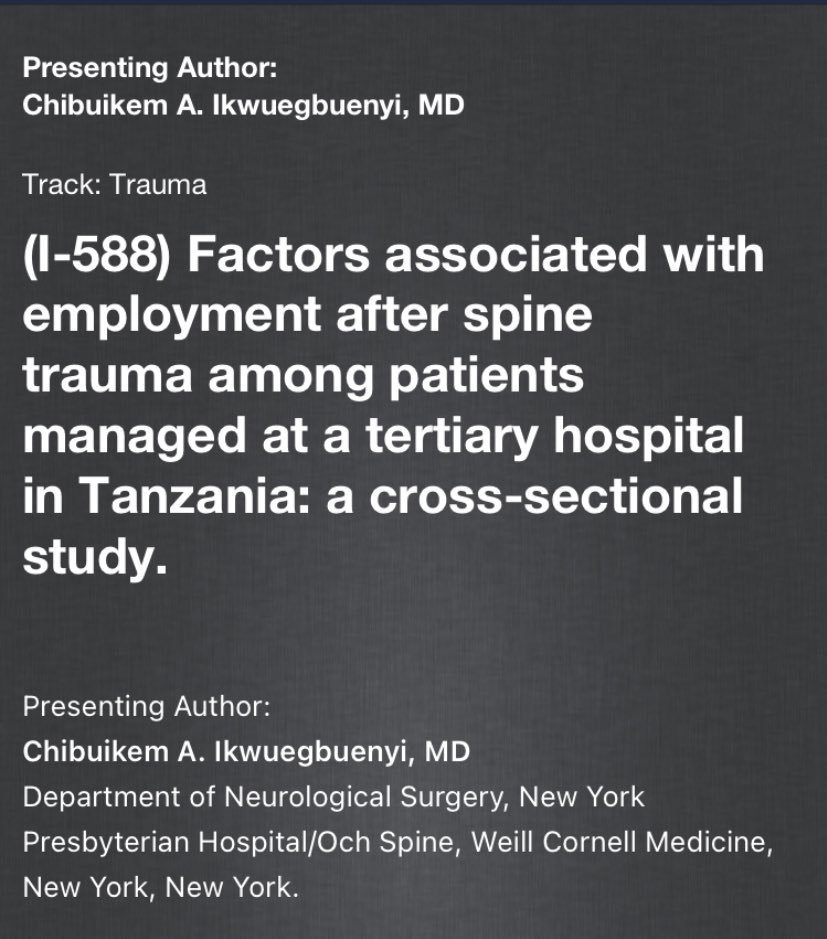 If you share my passion for #global #neurosurgery and spine trauma, I invite you to check out our informative I-presentation, which includes discussions on employment prospects after spine trauma @spinesumit I-588