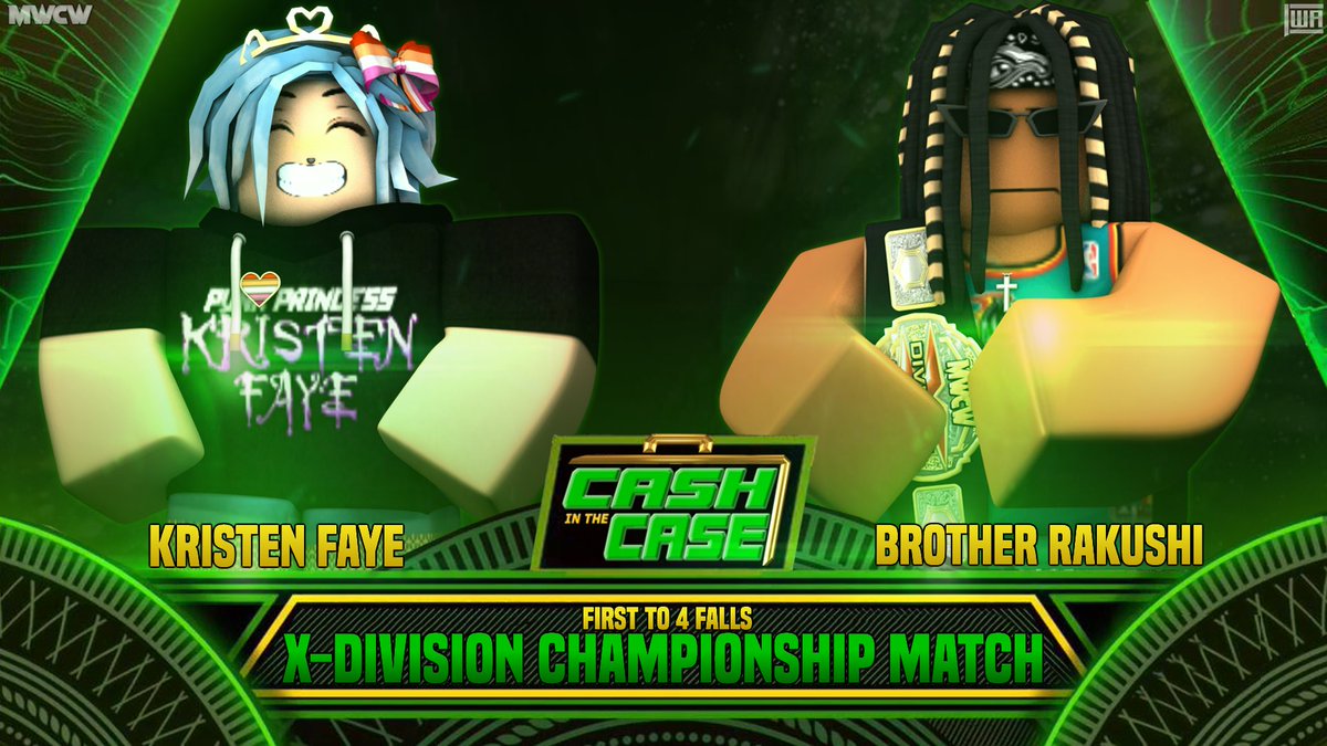MWCW_RBLX's tweet photo. MWCW X-Division Championship Match (FT4)
Kristen Faye vs Brother Rakushi(c)

(MWCW: Cash In The Case, Sunday, March 26th, 2023. Live on PPV! 8PM EST)

@IWA_RBLX @KristenFaye411 https://t.co/vhW01xIoDm