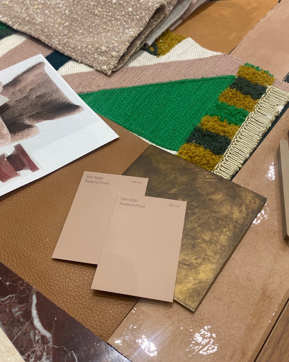 SherwinWilliams's tweet photo. Our #SWColoroftheYear plays well with so many different textures and finishes. Which flat lay speaks to you? 
.
(On Instagram)
🎨: Redend Point SW 9081
📸 1: @ eneiawhiteinteriors 
📸 2: @ kerrielkelly 
📸 3: @ candacemaryinteriors 
📸 4: @ michelboyd https://t.co/YW9HcHFWap