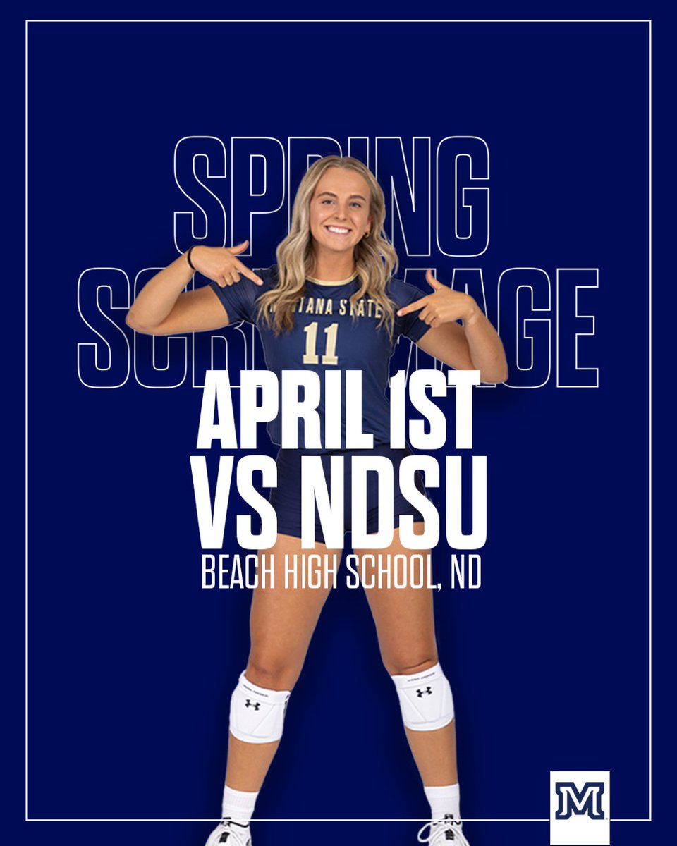 📅  Saturday April 1st, 2023
⏲️ 10:00 AM Drills and HS Coaches Q &amp; A
⌛️   2:00 PM  Scrimmage open to public 
<a href="/NDSUvolleyball/">NDSU Volleyball</a> vs <a href="/MSUBobcatsVB/">Montana State VB</a> 
                                  @
Beach High School Gym, Beach, ND 

Fine print: No charge for admittance, No Concessions.