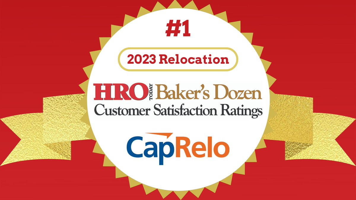 #1 overall on the 2023 #HROToday Baker’s Dozen for Relocation is CapRelo. Congratulations <a href="/caprelo/">CapRelo</a>!