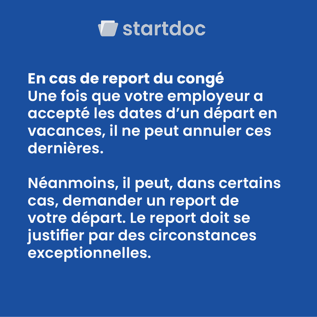 startdocfr's tweet image. GUIDE : Votre employeur peut-il vous imposer des dates de congés payés ? 💡

Retrouvez nos documents administratifs liés aux congés sur startdoc  ➡️ ow.ly/QyxU50Nk408