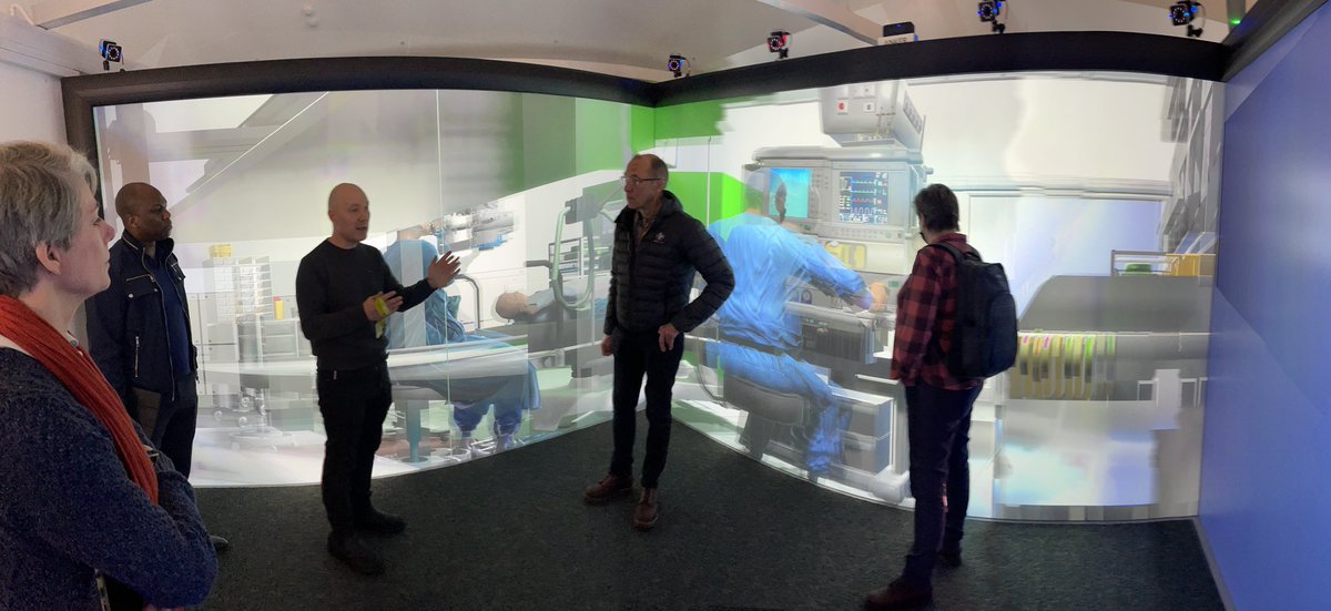 CovUniSim's tweet image. Stepping out into a #VRCave… with the good folk @oxford_brookes #TechViz looking at new forms of #immersive #tel for potential application and use @covcampus it was a enlightening trip and interesting in a very strokey-chin kind of way 🤔 #watchthisspace
